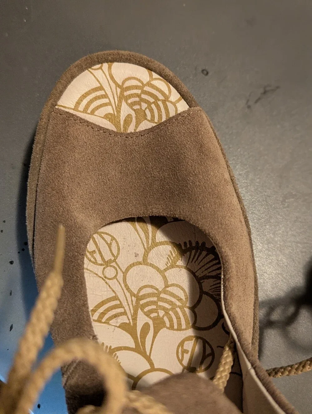 Fly London Yala Lace Up Ankle Wedge Sandals Suede Taupe Sz 7 38